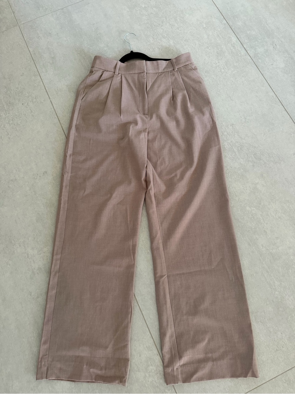 High-Waist Wide-Leg Trousers in taupe